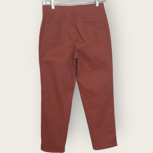 LOGO by Lori Goldstein Burnt Orange Twill Knit Stretch Pull On Crop Pant Size 4 - Picture 4 of 9